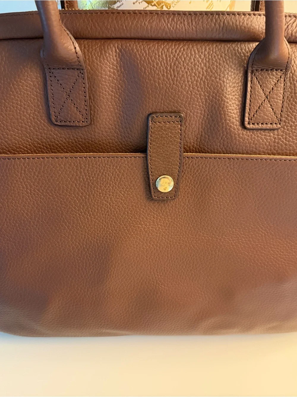Mark & Graham Harvey Leather Laptop bag/ Briefcase w/ adjustable strap - Brown